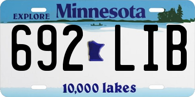 MN license plate 692LIB