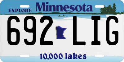 MN license plate 692LIG