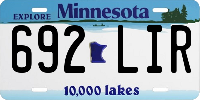 MN license plate 692LIR