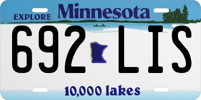 MN license plate 692LIS