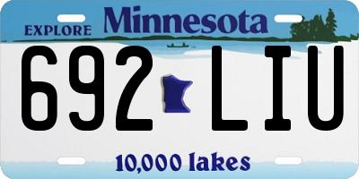 MN license plate 692LIU