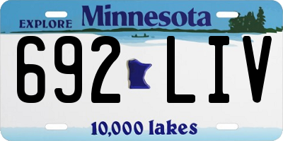 MN license plate 692LIV