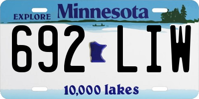 MN license plate 692LIW