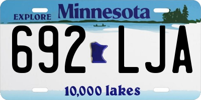 MN license plate 692LJA