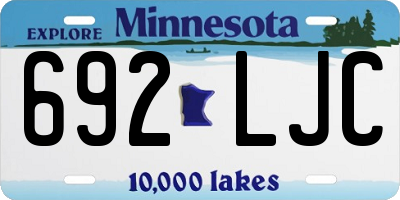 MN license plate 692LJC