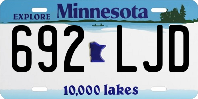 MN license plate 692LJD