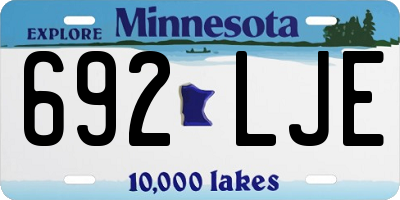 MN license plate 692LJE
