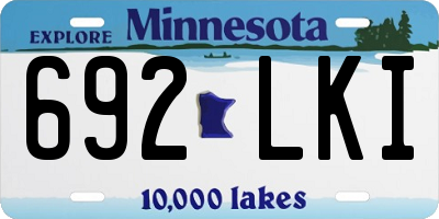 MN license plate 692LKI