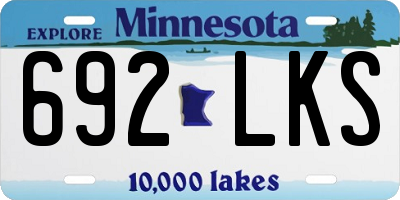 MN license plate 692LKS