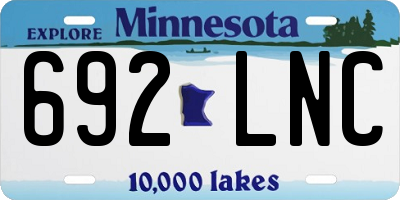 MN license plate 692LNC