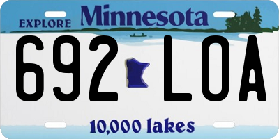 MN license plate 692LOA