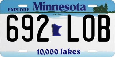 MN license plate 692LOB