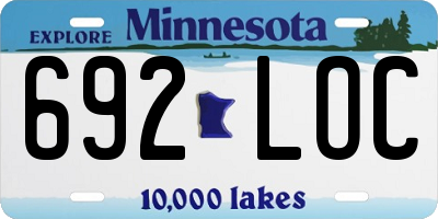 MN license plate 692LOC