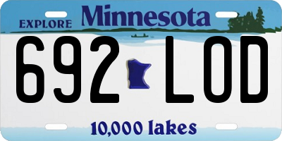 MN license plate 692LOD