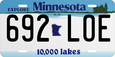 MN license plate 692LOE