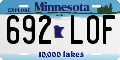 MN license plate 692LOF