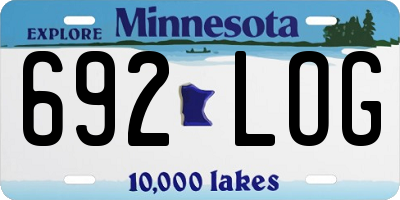 MN license plate 692LOG