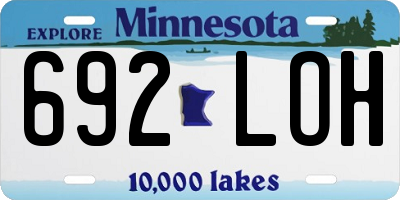 MN license plate 692LOH