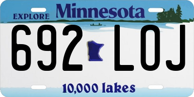 MN license plate 692LOJ