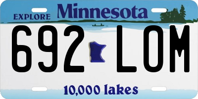 MN license plate 692LOM