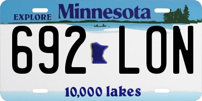 MN license plate 692LON