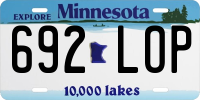MN license plate 692LOP