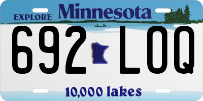MN license plate 692LOQ