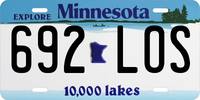 MN license plate 692LOS