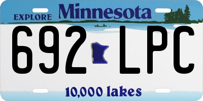 MN license plate 692LPC