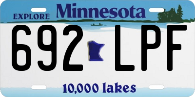 MN license plate 692LPF