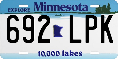 MN license plate 692LPK