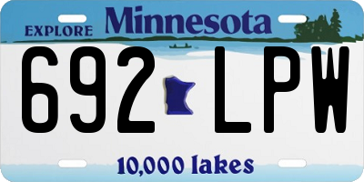 MN license plate 692LPW