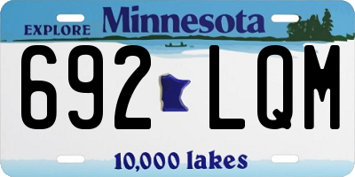 MN license plate 692LQM