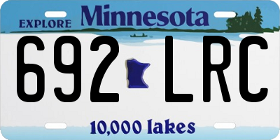 MN license plate 692LRC