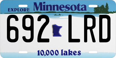MN license plate 692LRD
