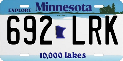 MN license plate 692LRK