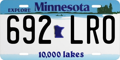 MN license plate 692LRO