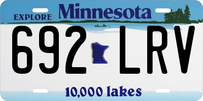 MN license plate 692LRV