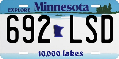 MN license plate 692LSD