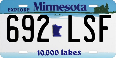 MN license plate 692LSF