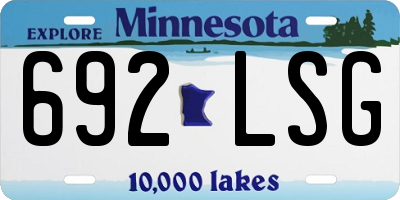 MN license plate 692LSG