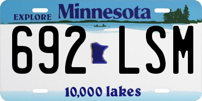 MN license plate 692LSM