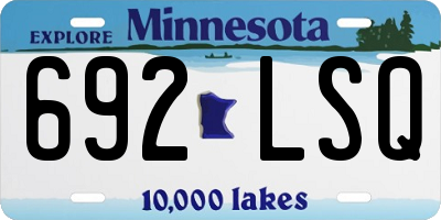 MN license plate 692LSQ