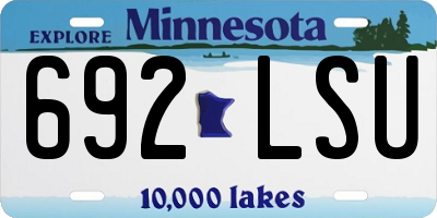 MN license plate 692LSU