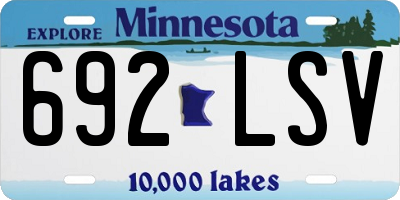 MN license plate 692LSV