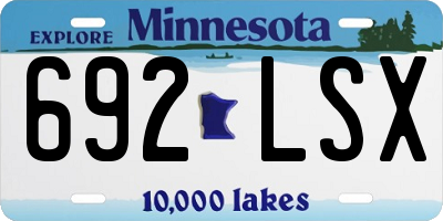 MN license plate 692LSX