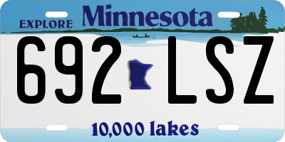 MN license plate 692LSZ