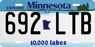 MN license plate 692LTB