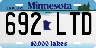 MN license plate 692LTD