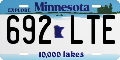 MN license plate 692LTE
